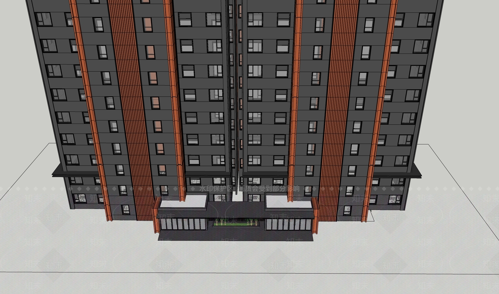 现代高层住宅SU模型下载【ID:1139980599】