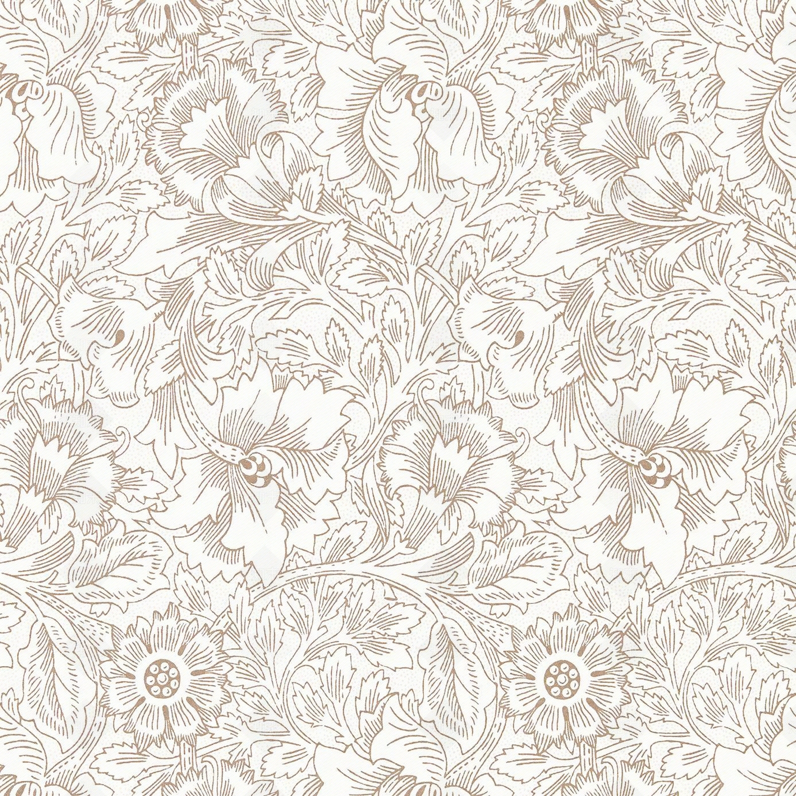 无缝欧式浅色植物纹墙布	贴图下载【ID:1139984029】