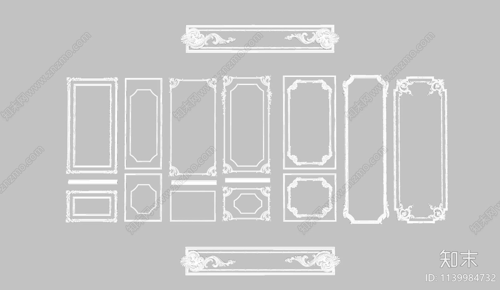 欧式石膏雕花线条SU模型下载【ID:1139984732】