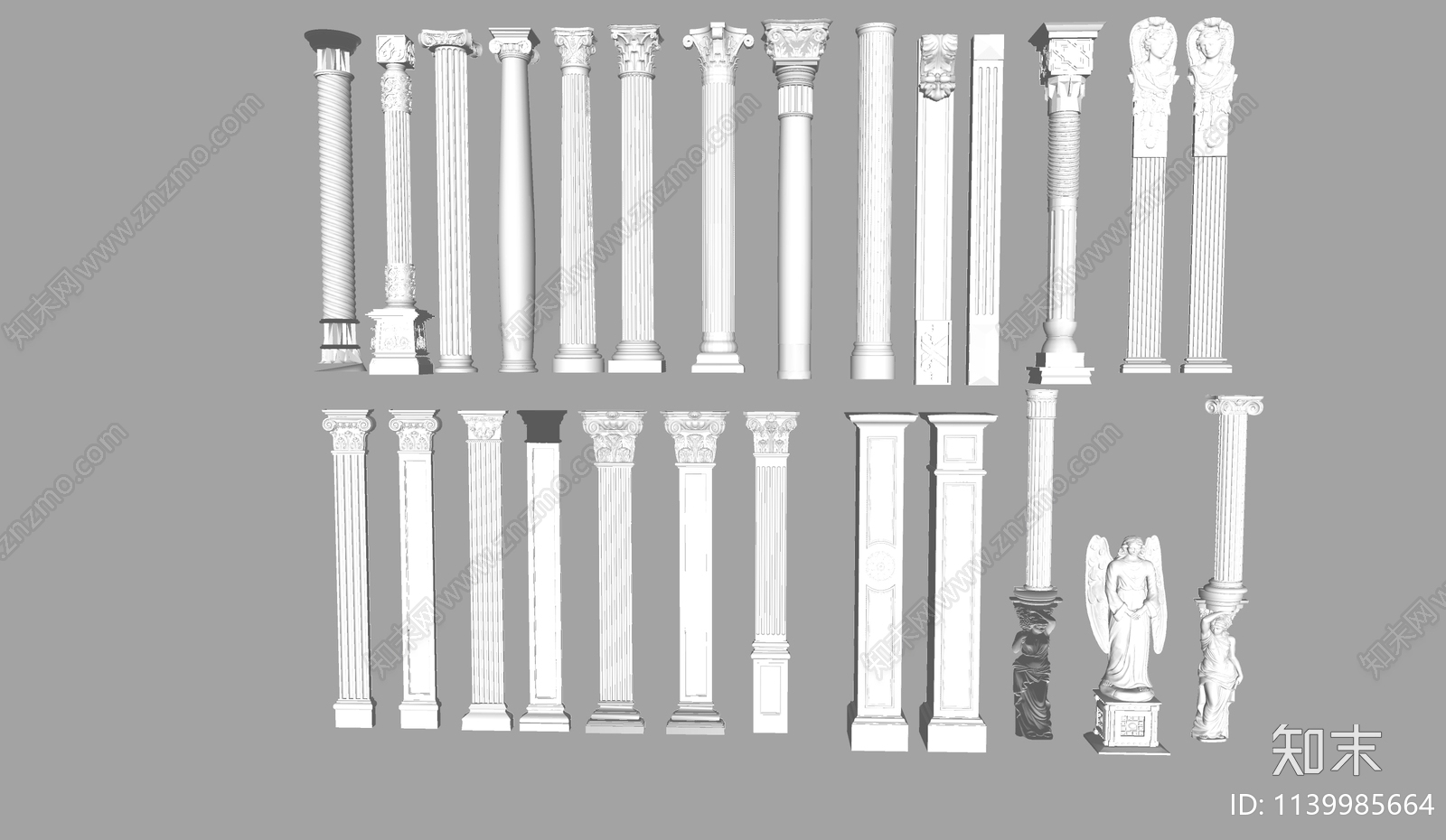 罗马柱SU模型下载【ID:1139985664】