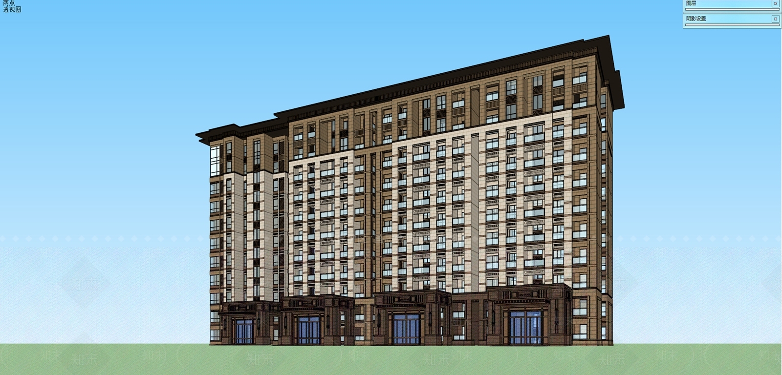 现代高层住宅SU模型下载【ID:1139994829】