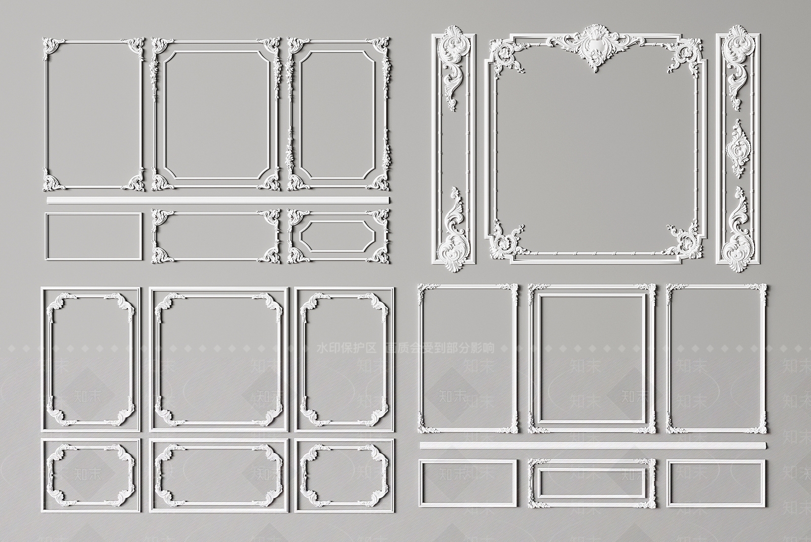 欧式石膏雕花线条SU模型下载【ID:1139996862】