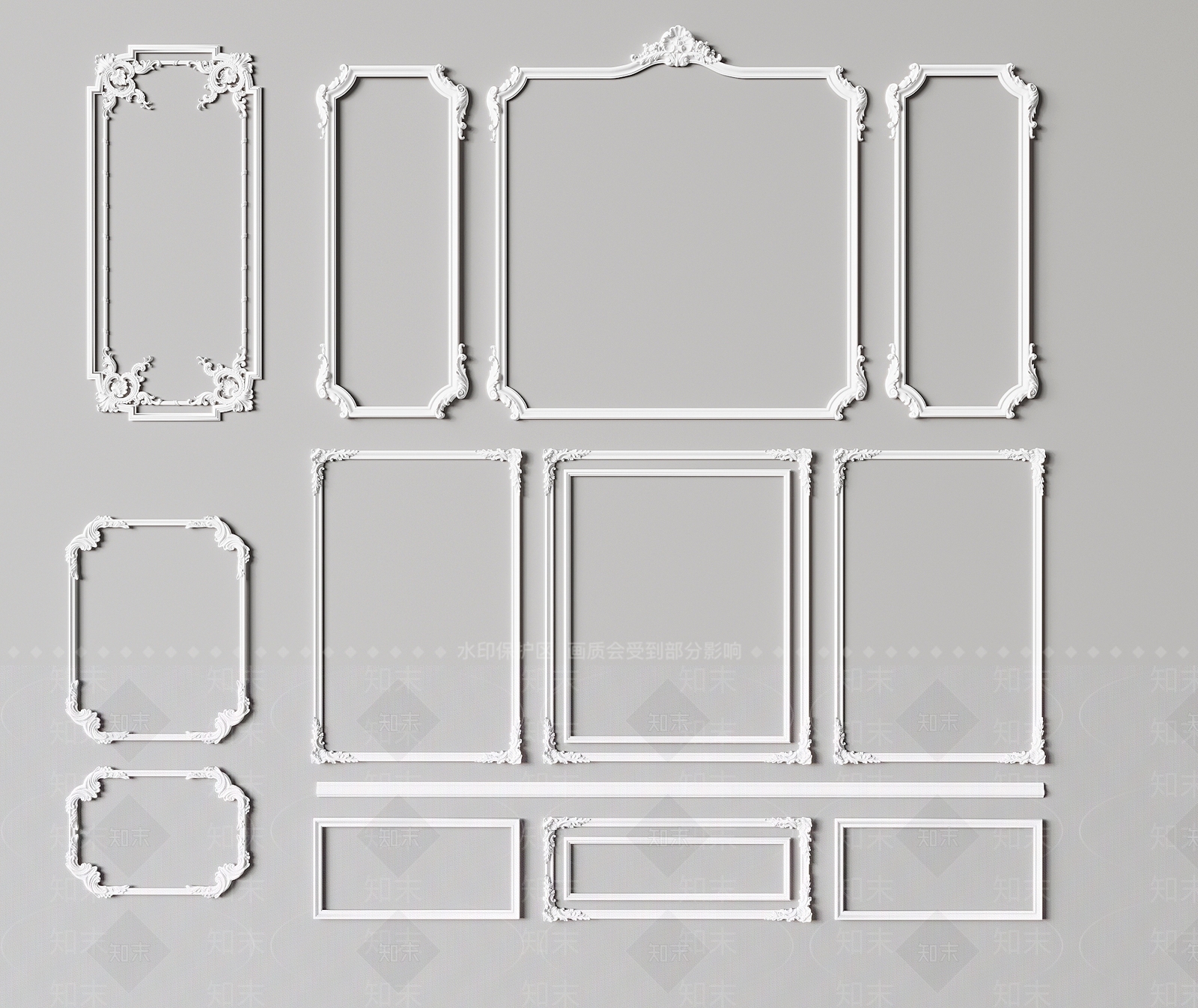 欧式石膏雕花线条3D模型下载【ID:1139997758】