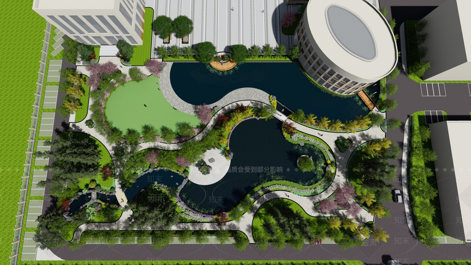 现代办公景观SU模型下载【ID:1140007928】