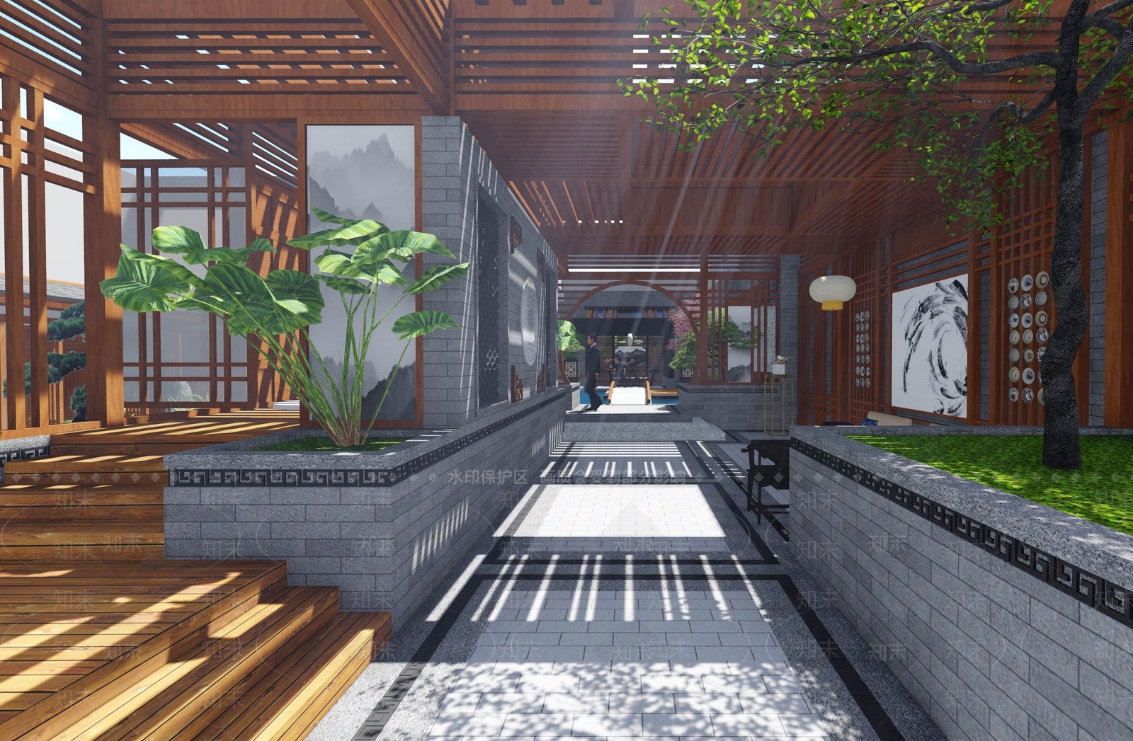 现代屋顶花园SU模型下载【ID:1140012021】