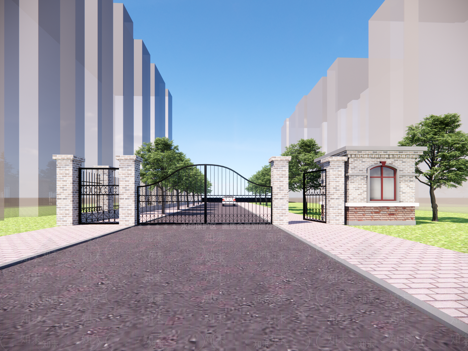 现代铁艺大门SU模型下载【ID:1140013523】