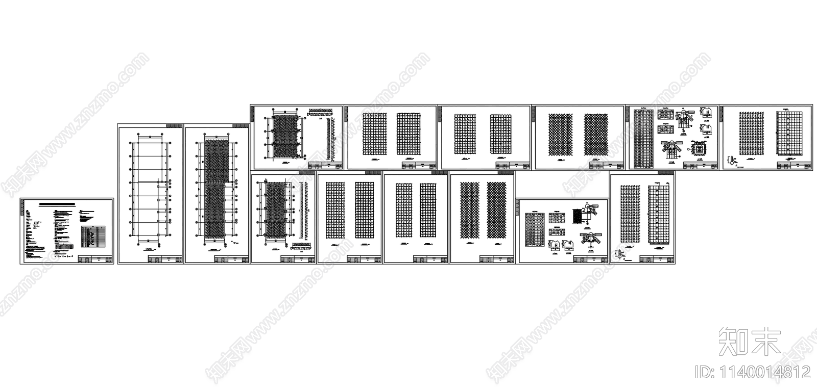 钢结构走道采光屋顶网架节点cad施工图下载【ID:1140014812】