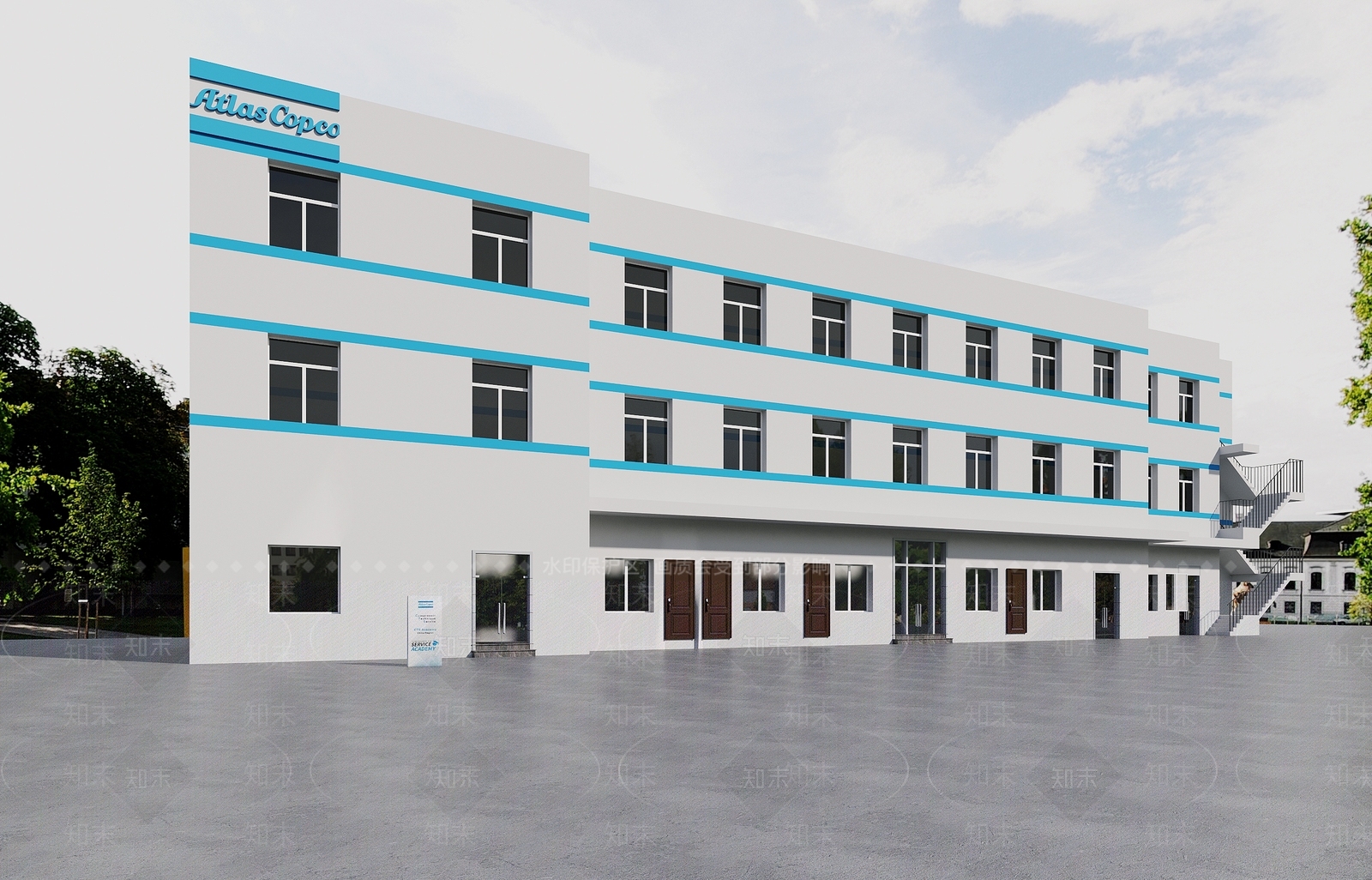 现代工业厂房建筑外观3D模型下载【ID:1140014953】