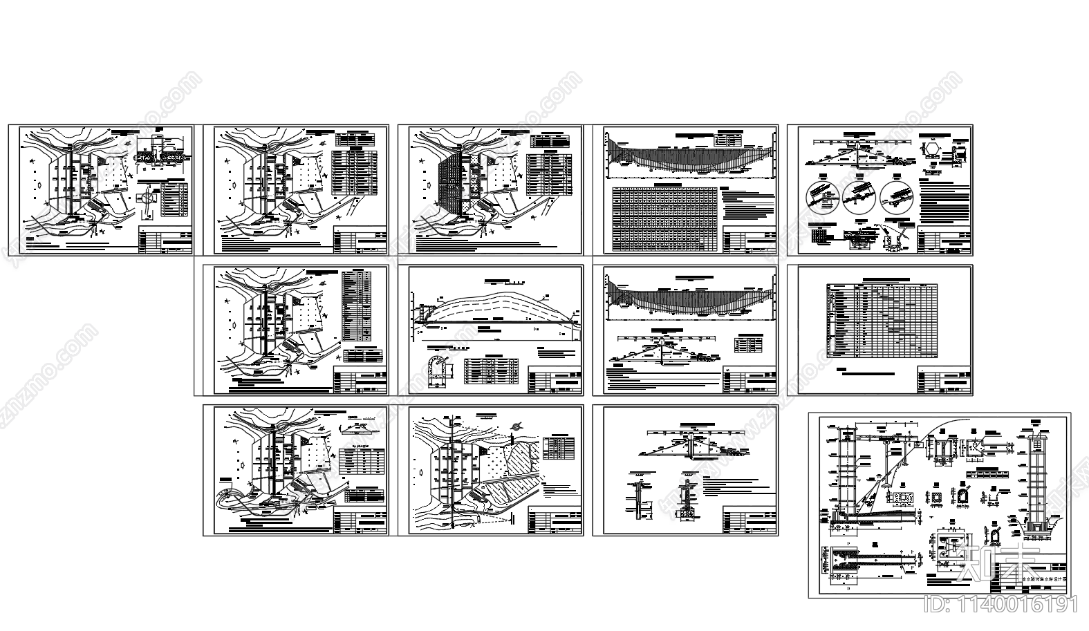 水库输水隧洞进水塔构造cad施工图下载【ID:1140016191】