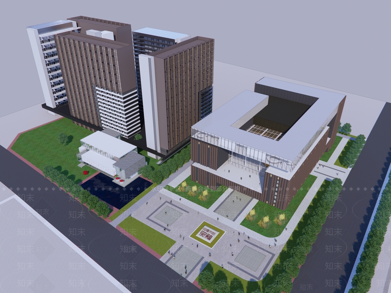 现代展览馆建筑SU模型下载【ID:1140017148】
