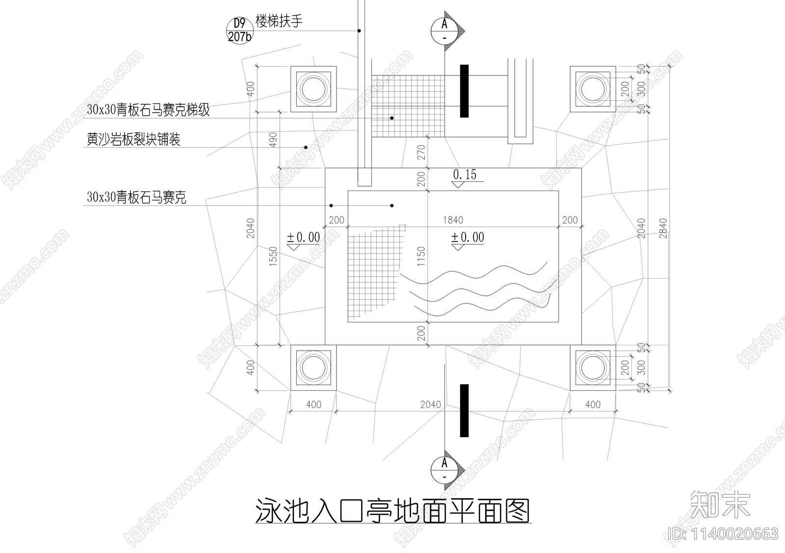 儿童戏水池按摩冲浪池详图cad施工图下载【ID:1140020663】