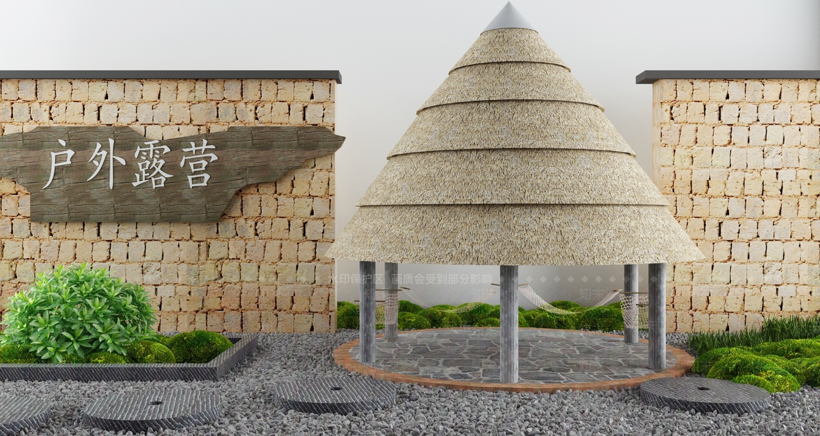 中式茅草亭3D模型下载【ID:1140021811】