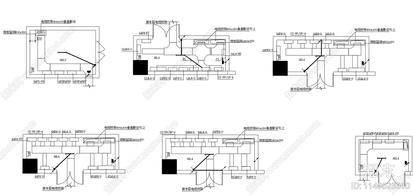 电气电缆竖井cad施工图下载【ID:1140023660】