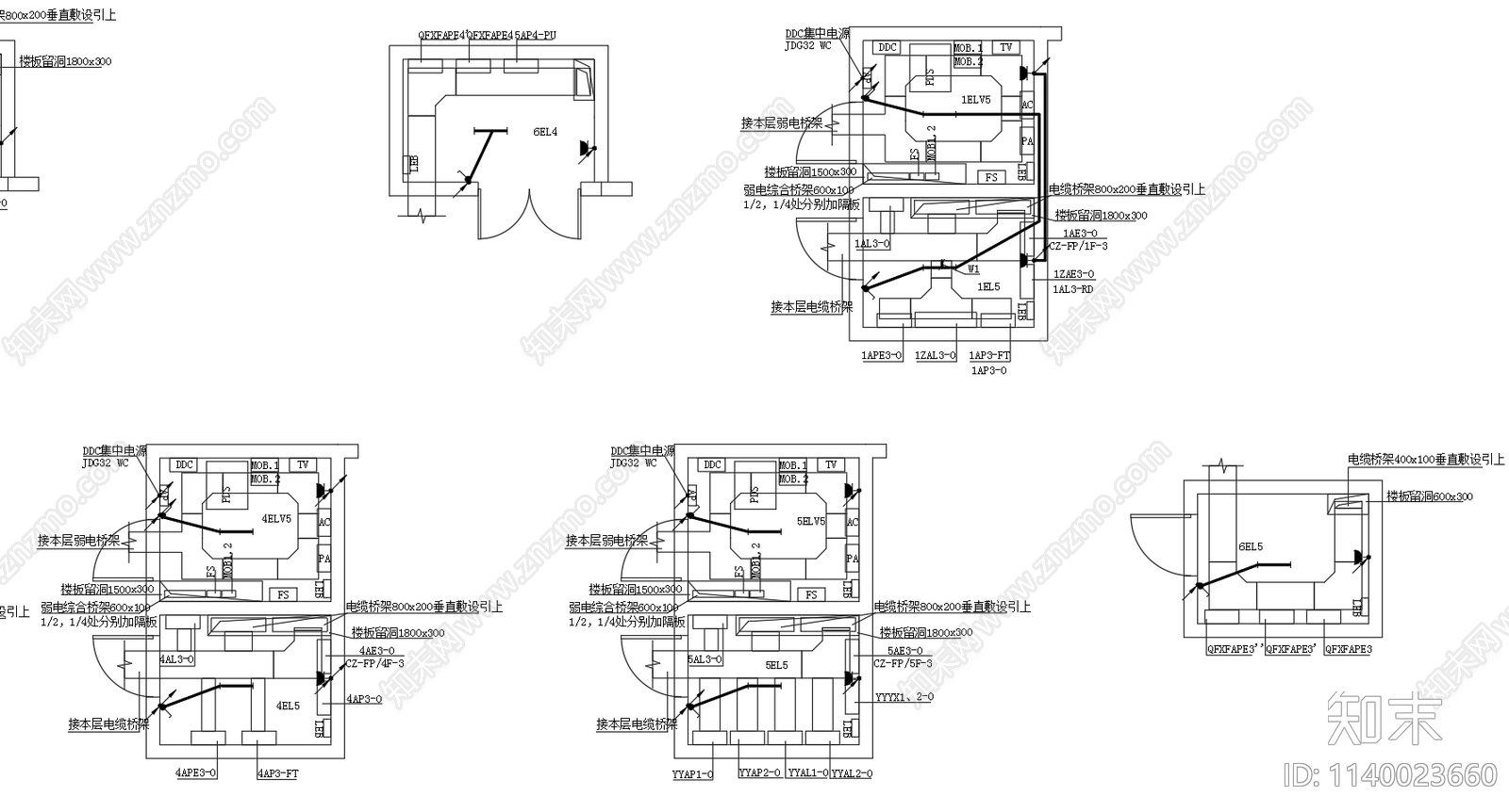 电气电缆竖井cad施工图下载【ID:1140023660】