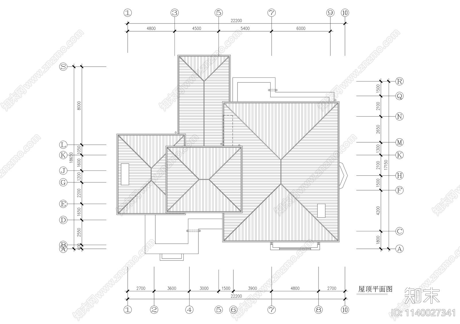 自建二层别墅建筑cad施工图下载【ID:1140027341】