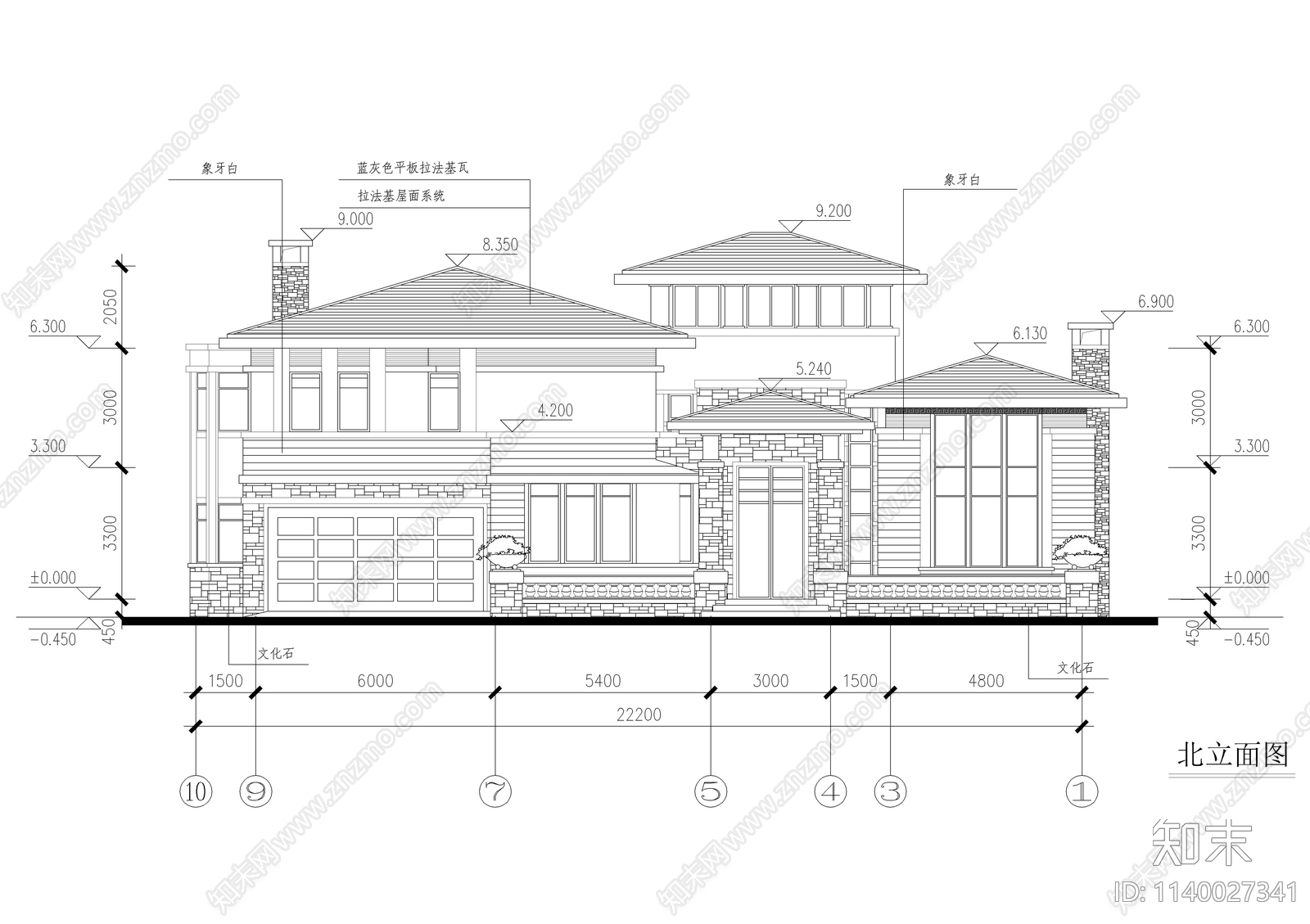 自建二层别墅建筑cad施工图下载【ID:1140027341】