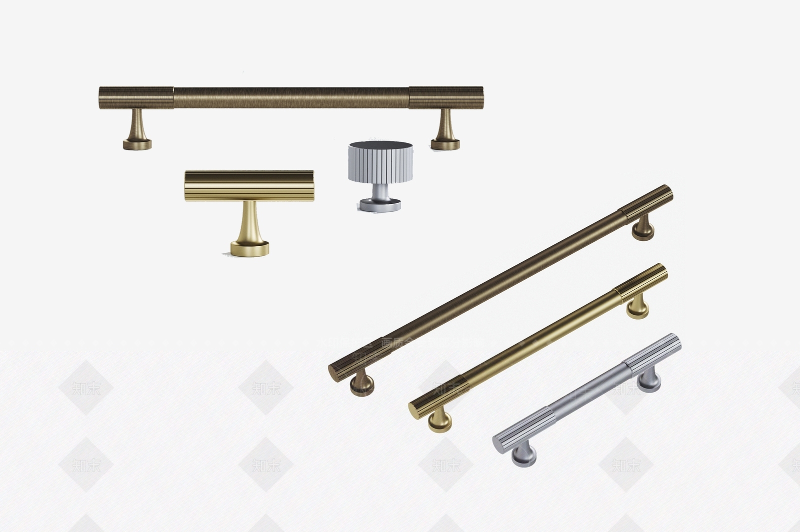 现代柜门把手3D模型下载【ID:1140030363】