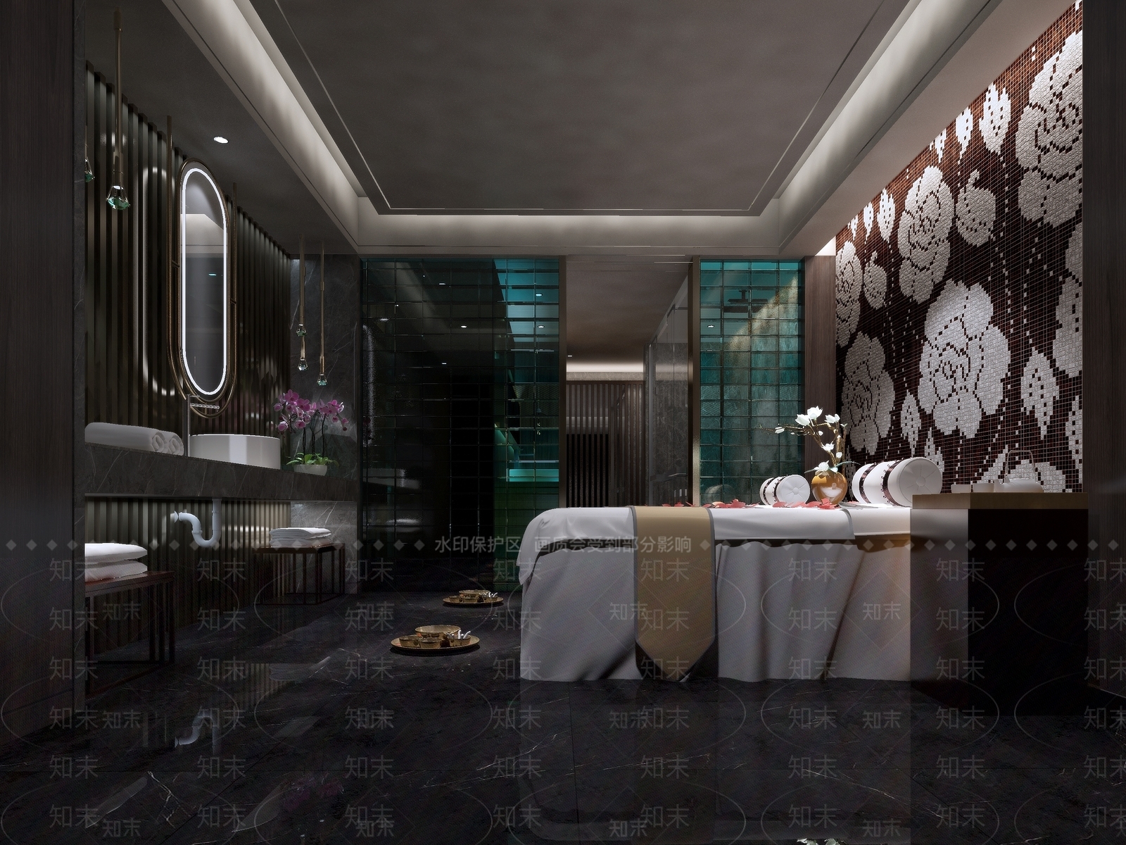 新中式美容SPA店包厢3D模型下载【ID:1140034734】