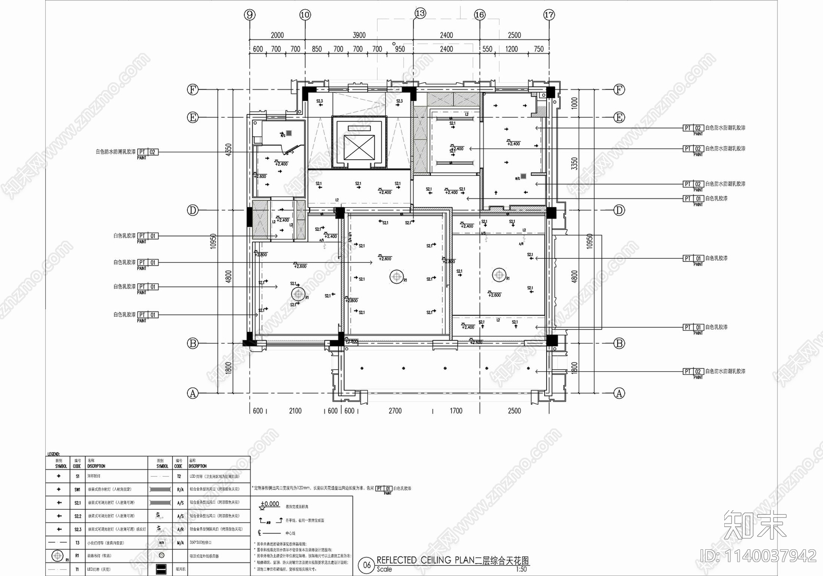 五层小别墅家装平面施工图下载【ID:1140037942】