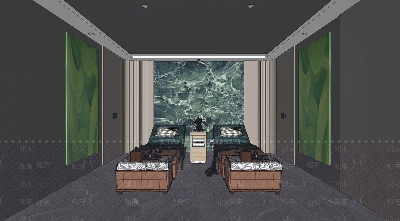 现代足浴房SU模型下载【ID:1140040196】