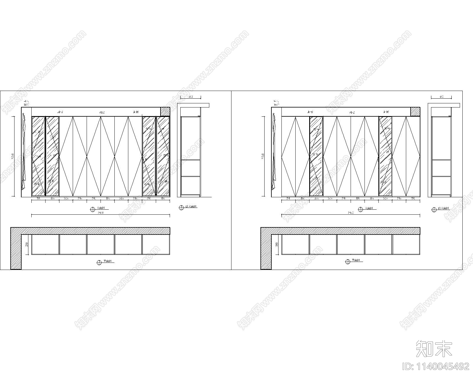 客厅装饰柜cad施工图下载【ID:1140045492】