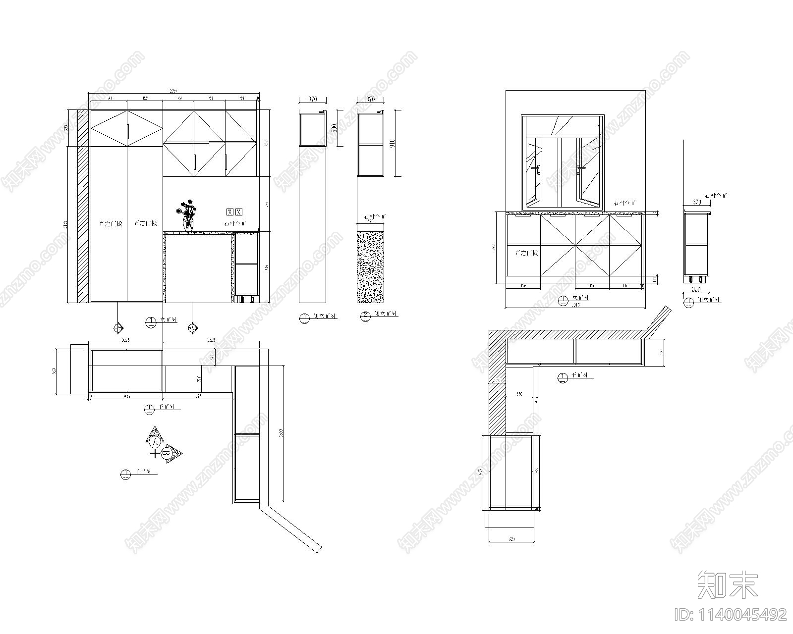 客厅装饰柜cad施工图下载【ID:1140045492】