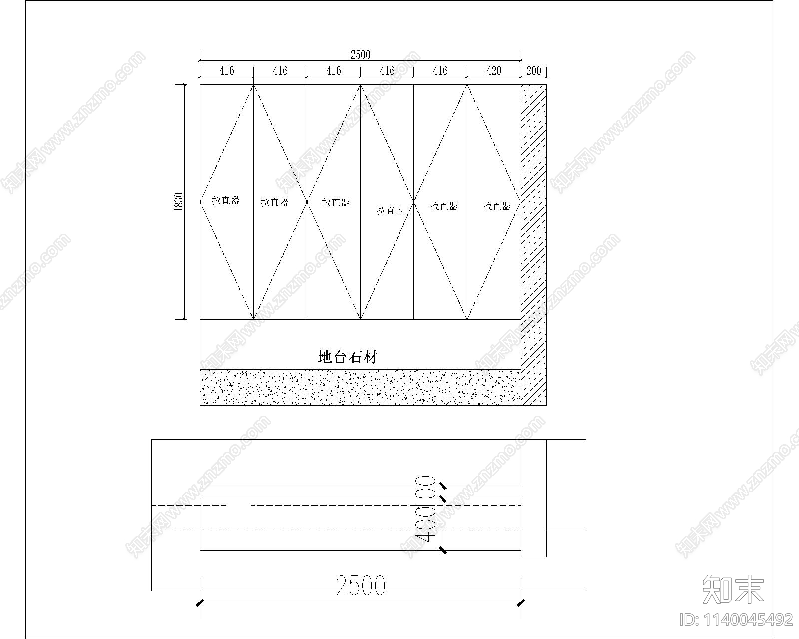 客厅装饰柜cad施工图下载【ID:1140045492】