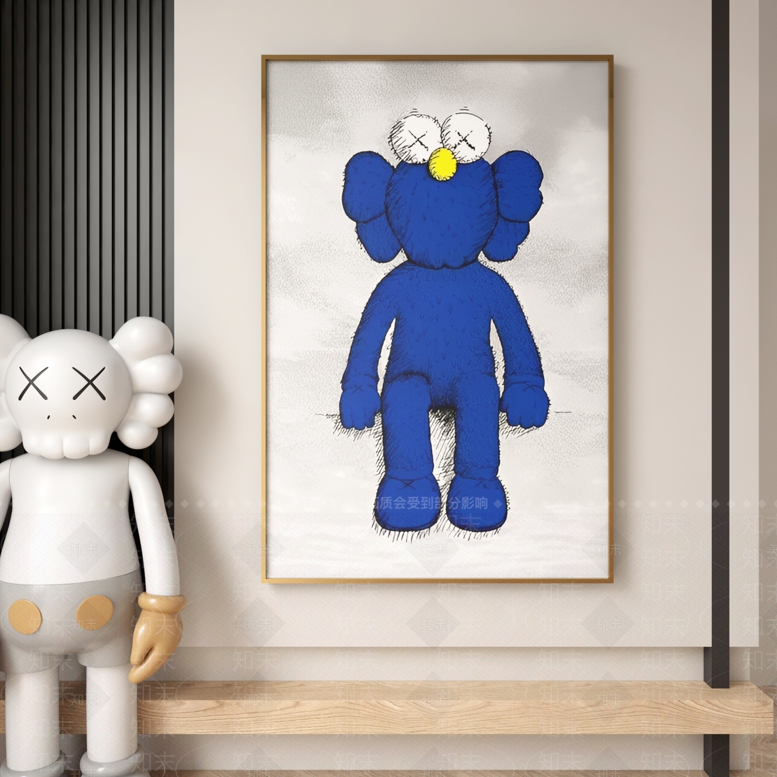现代Kaws公仔玩偶卡通装饰画3D模型下载【ID:1140047255】