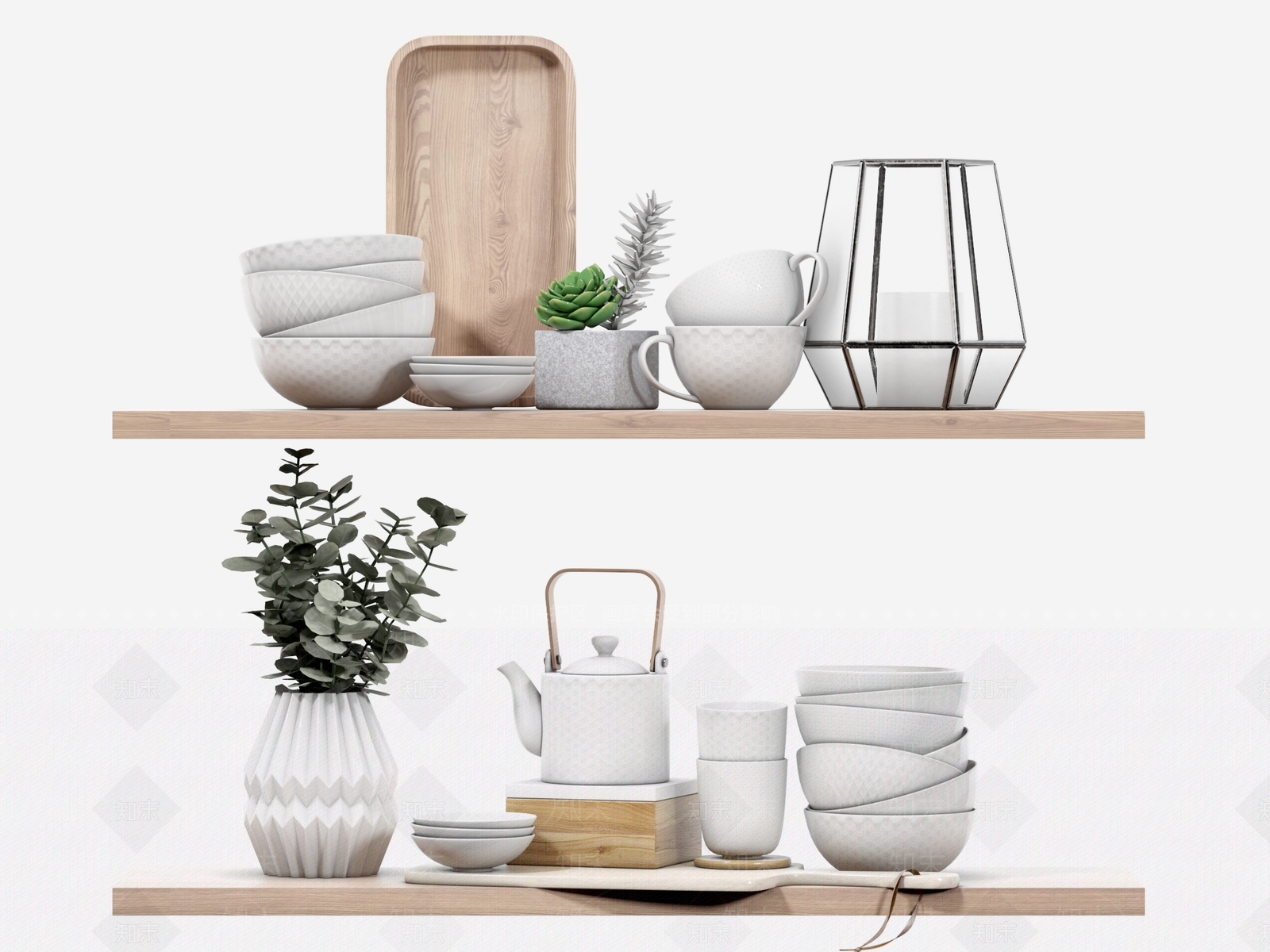厨房用品组合SU模型下载【ID:1140048053】