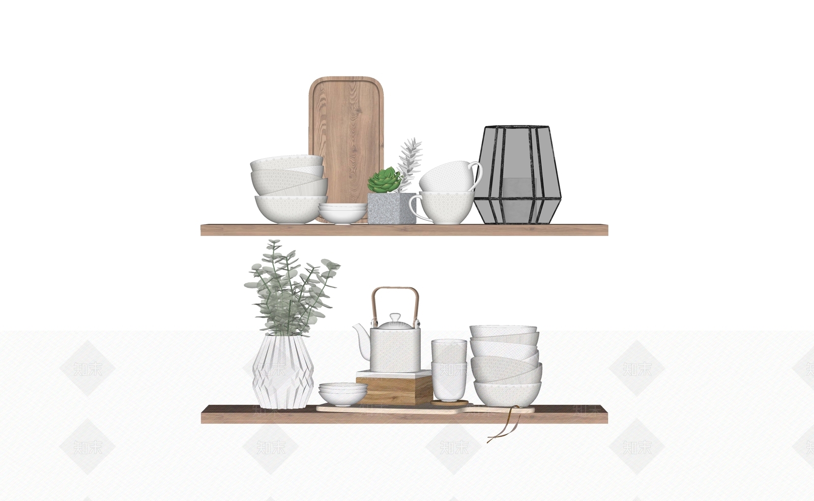 厨房用品组合SU模型下载【ID:1140048053】