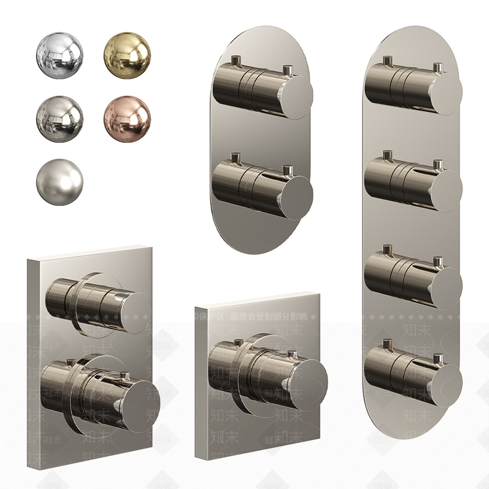 淋浴恒温龙头3D模型下载【ID:1140048485】