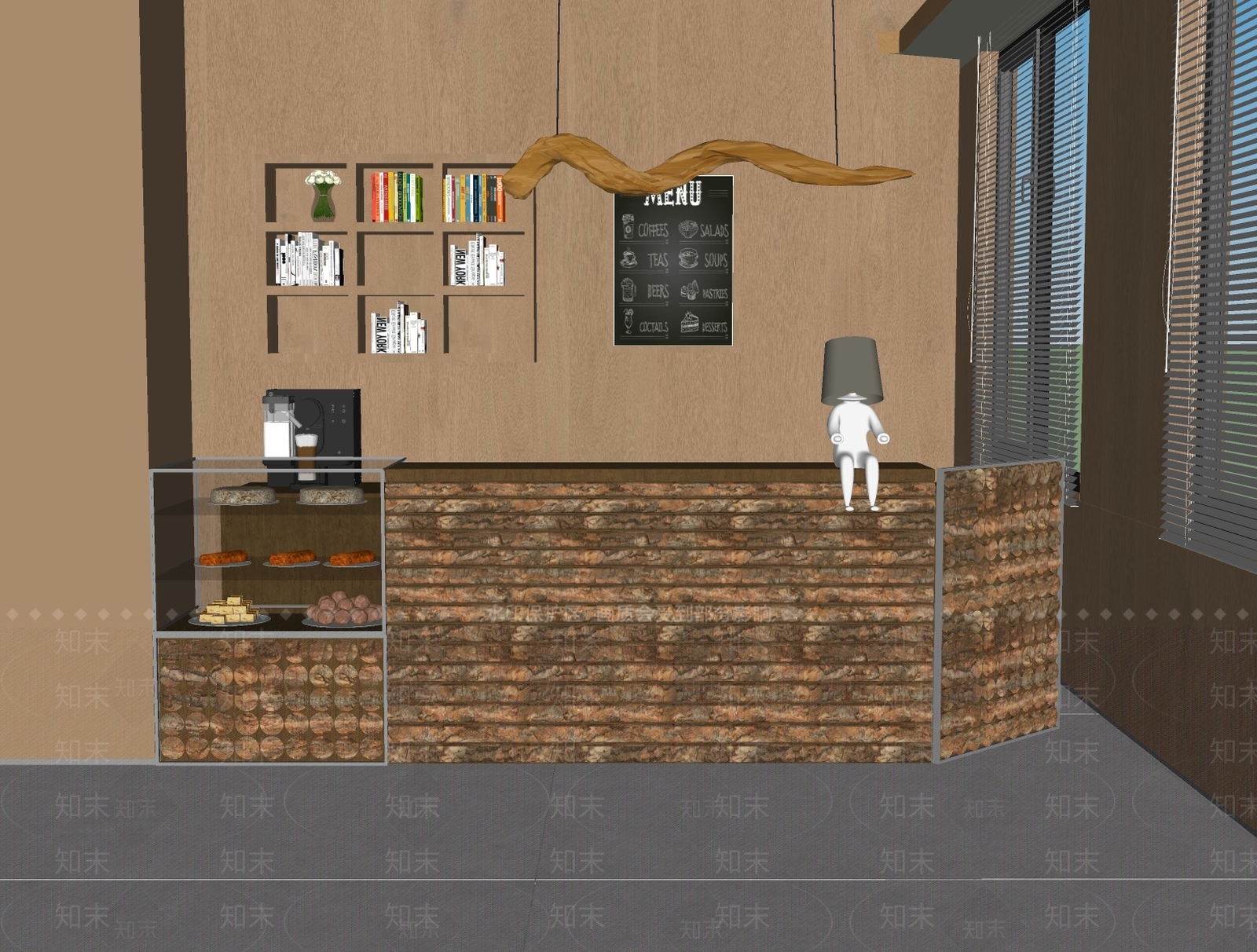 现代复古收银台SU模型下载【ID:1140050624】