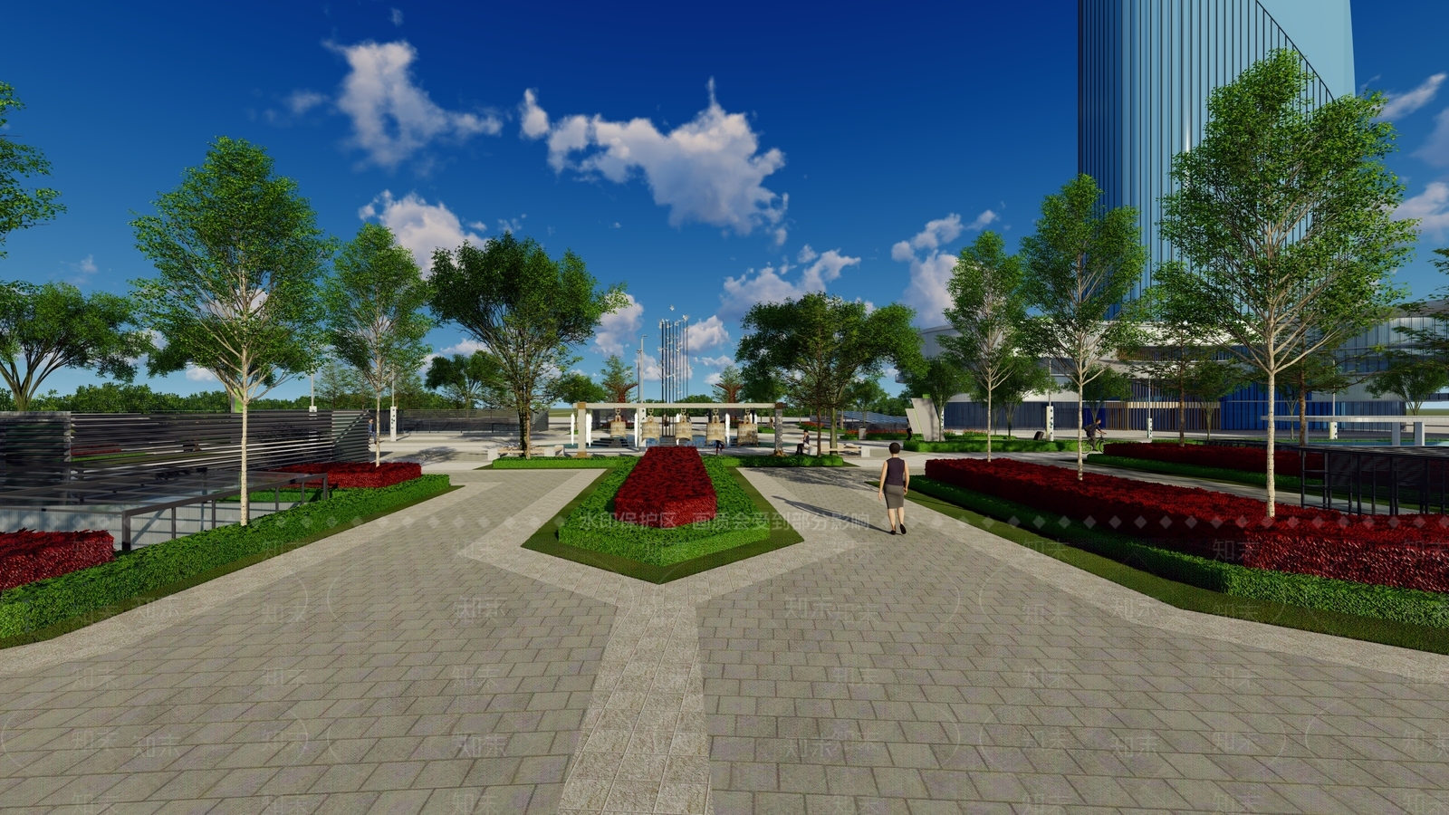 现代办公景观SU模型下载【ID:1140052883】