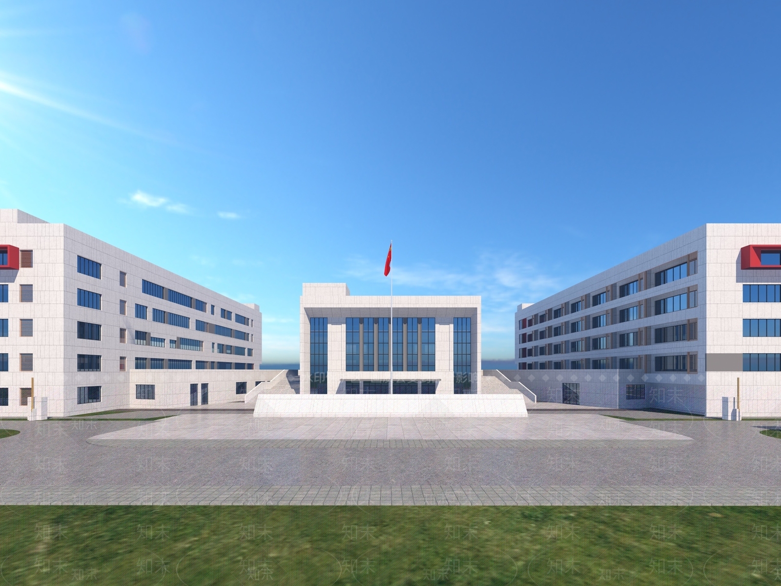 现代学校教学楼3D模型下载【ID:1140053135】