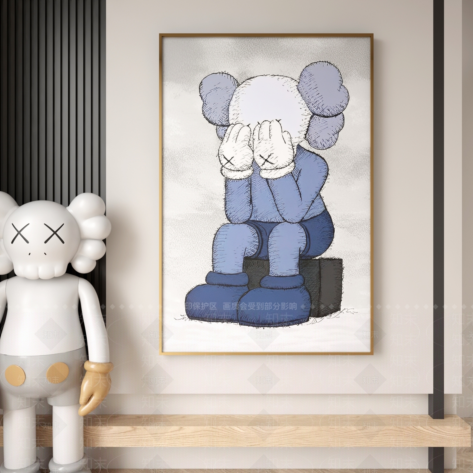 现代Kaws公仔玩偶卡通装饰画3D模型下载【ID:1140053973】