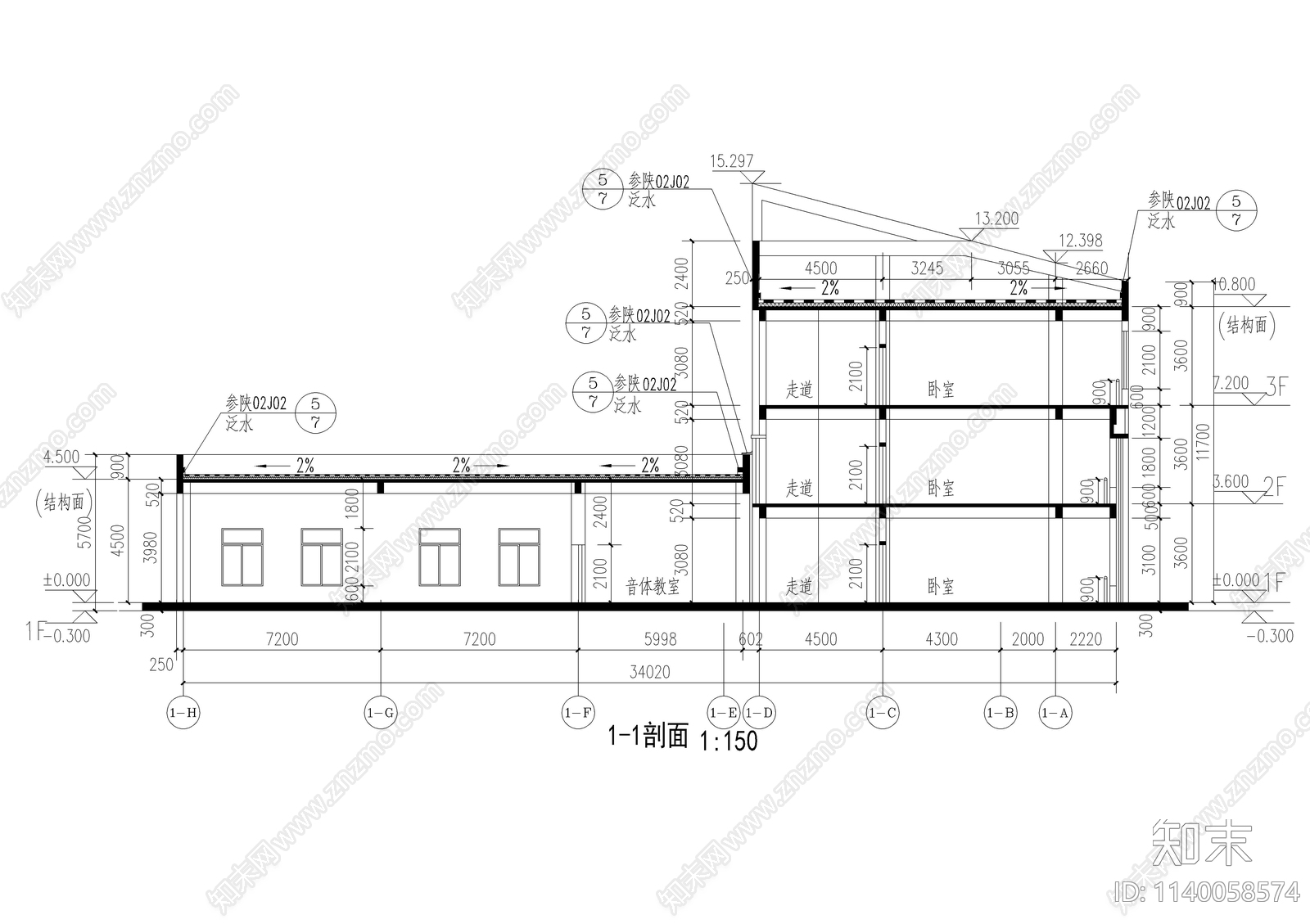 幼儿园建筑cad施工图下载【ID:1140058574】