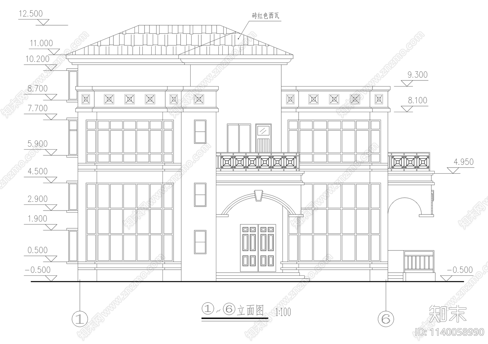 400平多层独栋别墅建筑施工图下载【ID:1140058990】