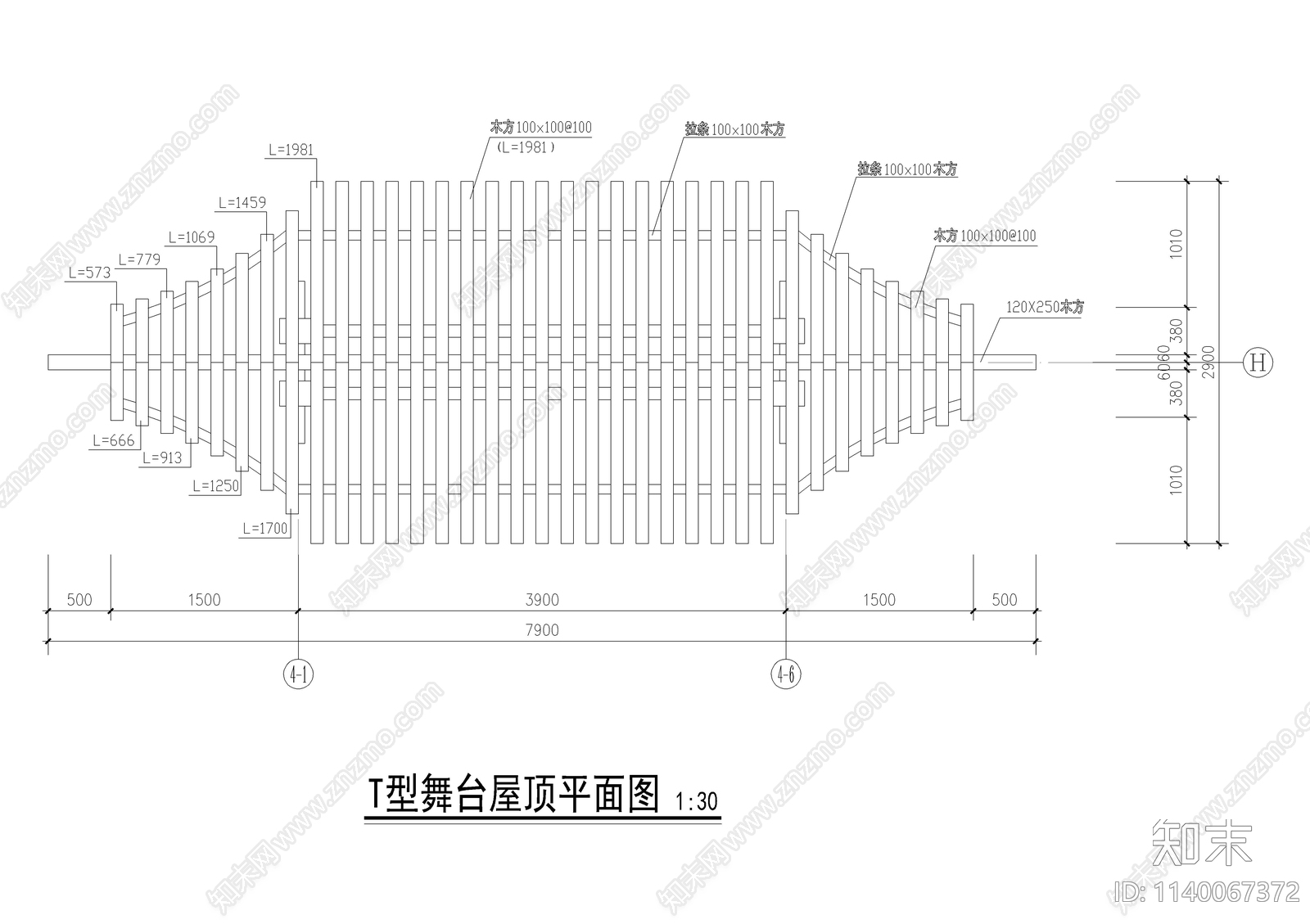 T型舞台全套cad施工图下载【ID:1140067372】