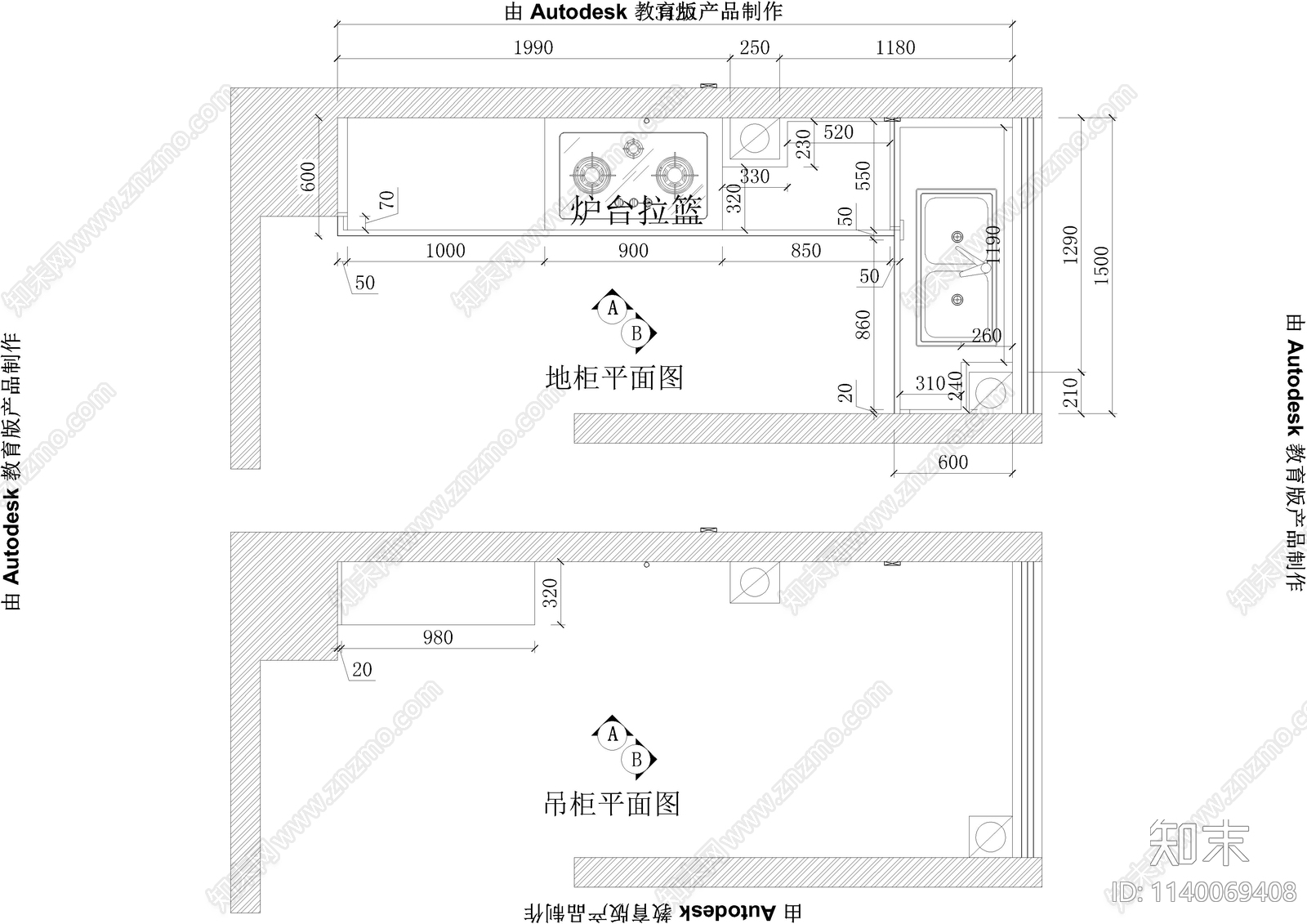 榻榻米转角衣柜橱柜平立面施工图下载【ID:1140069408】