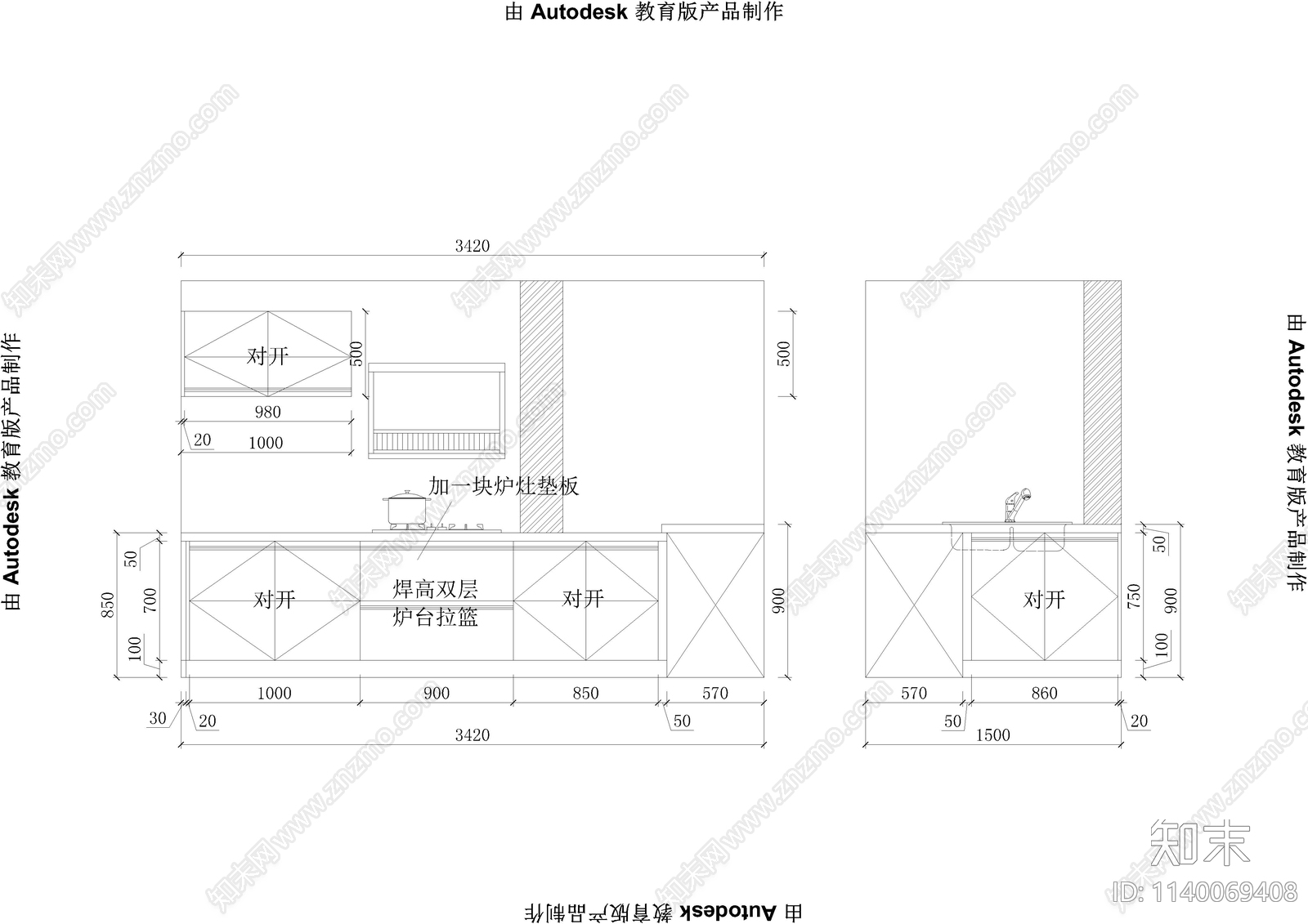 榻榻米转角衣柜橱柜平立面施工图下载【ID:1140069408】