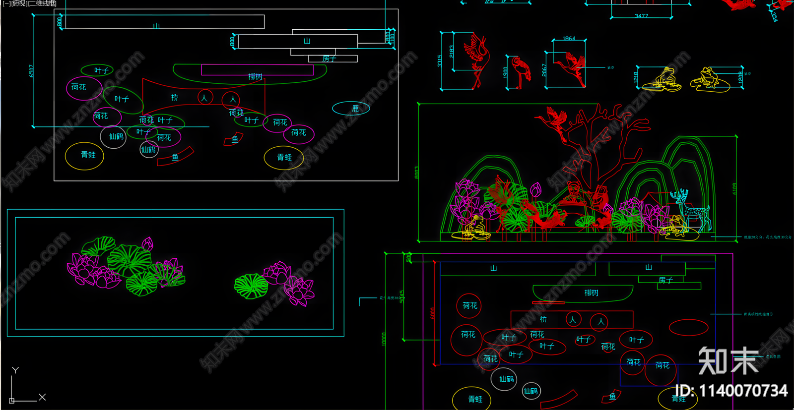雕塑景观小品cad施工图下载【ID:1140070734】