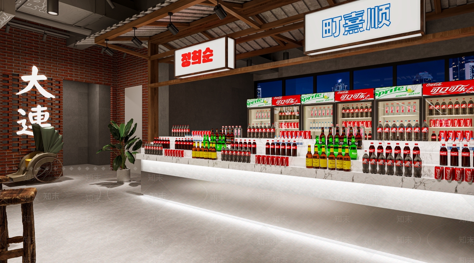现代商场中餐厅3D模型下载【ID:1140072635】