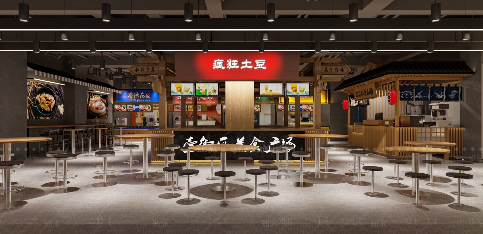 现代商场中餐厅3D模型下载【ID:1140072635】