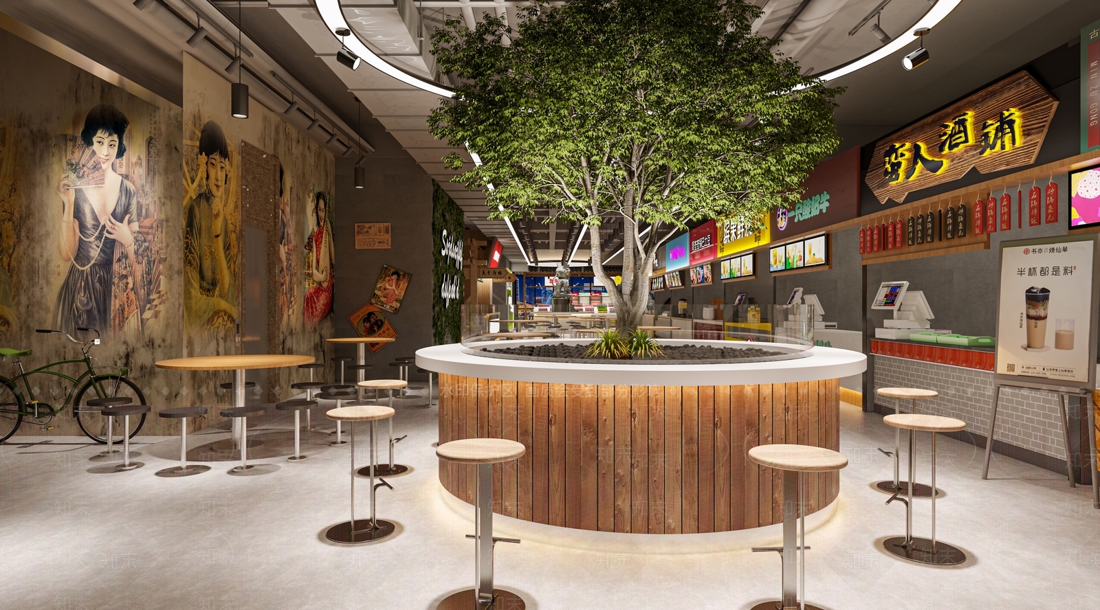 现代商场中餐厅3D模型下载【ID:1140072635】
