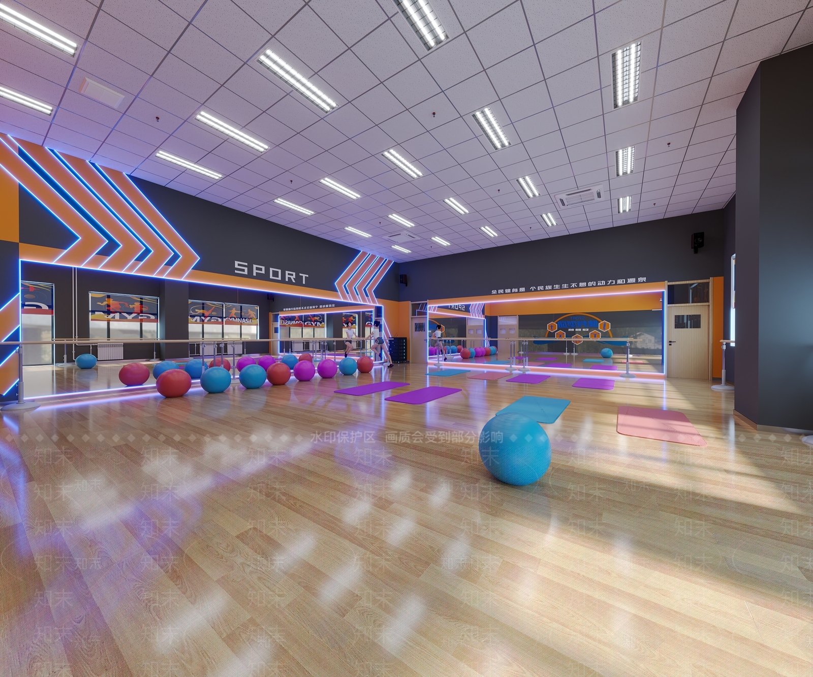 现代瑜伽室3D模型下载【ID:1140073206】