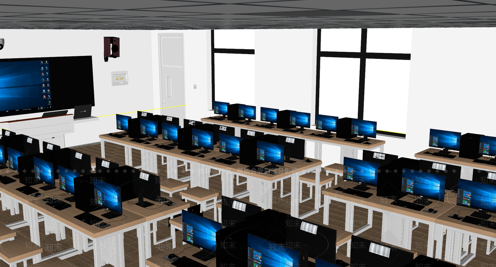 现代学校教室SU模型下载【ID:1140075767】