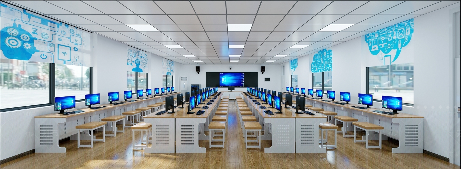 现代学校教室SU模型下载【ID:1140075767】