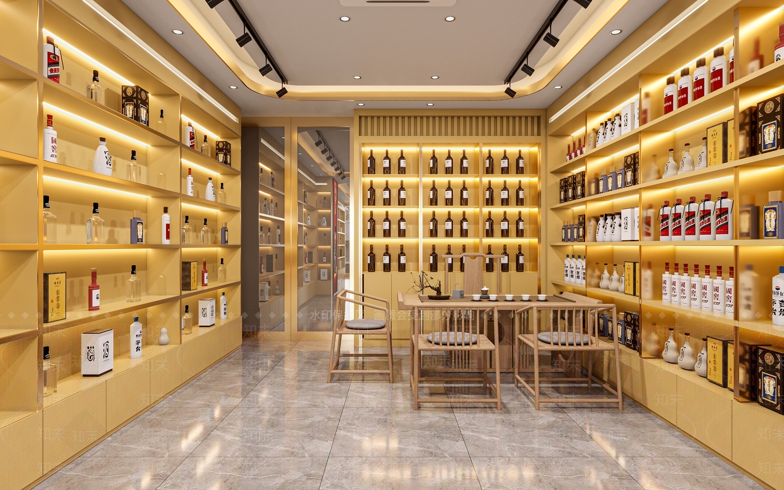 新中式烟酒店3D模型下载【ID:1140076629】