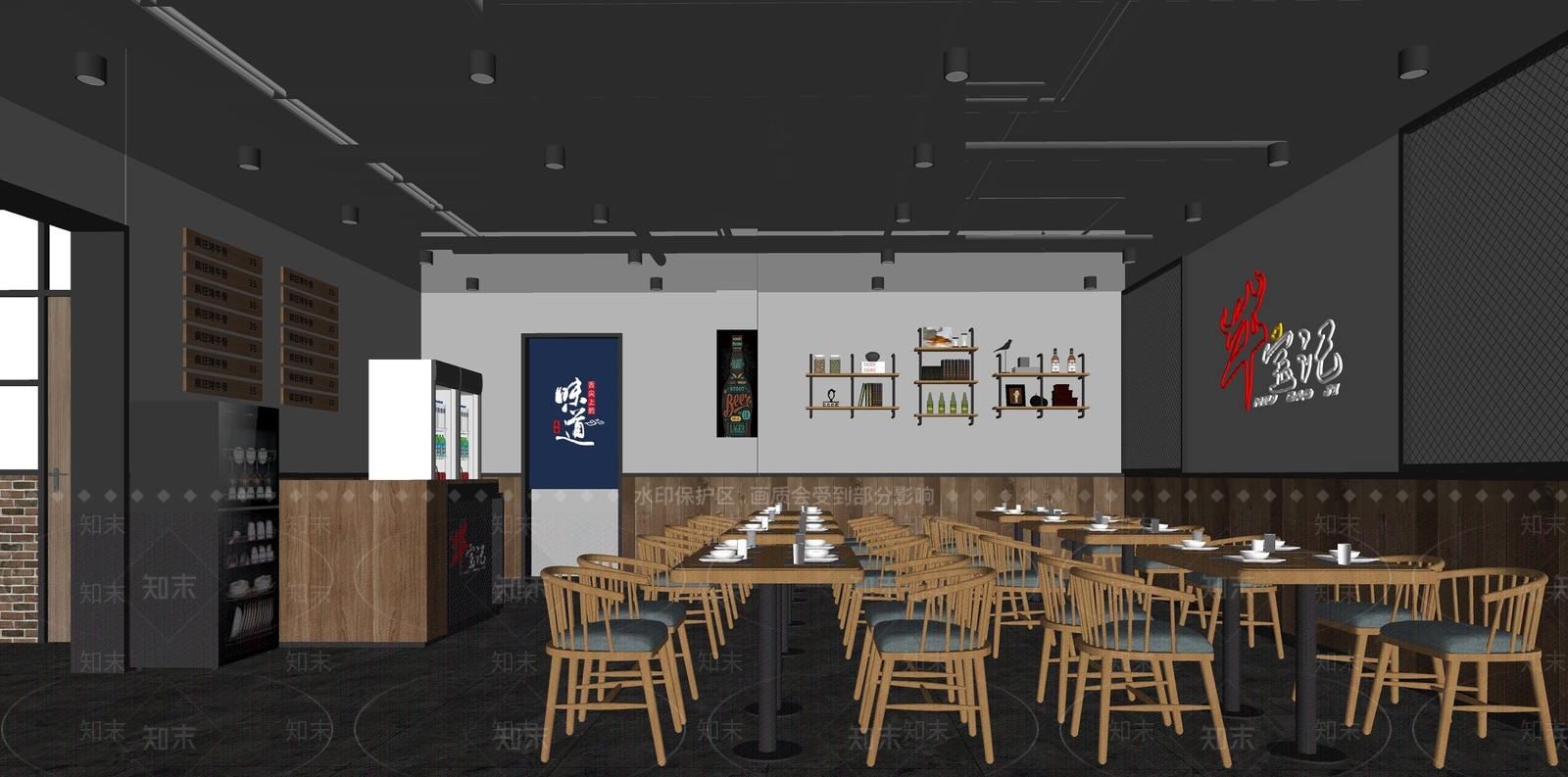 现代快餐店SU模型下载【ID:1140080139】