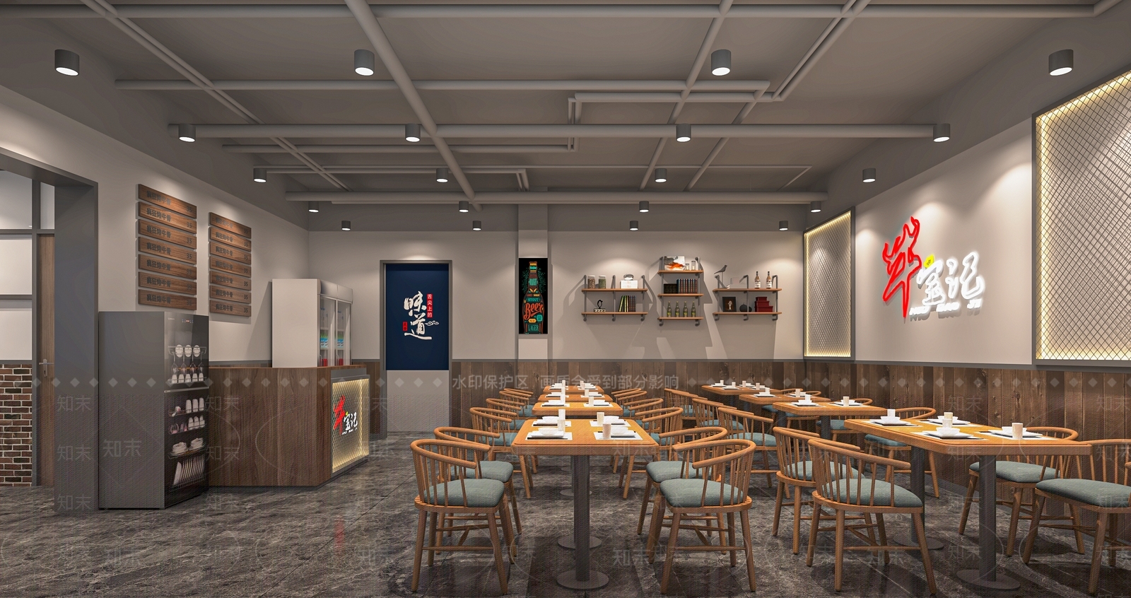 现代快餐店SU模型下载【ID:1140080139】